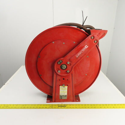 Reelcraft 8200OLP 1/2" x 70' Dual Pedestal Spring Retracting Air Water Hose Reel