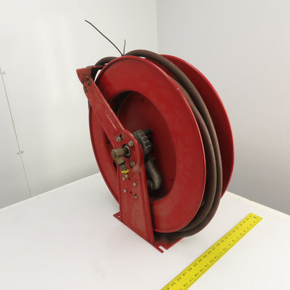 Reelcraft 8200OLP 1/2" x 70' Dual Pedestal Spring Retracting Air Water Hose Reel