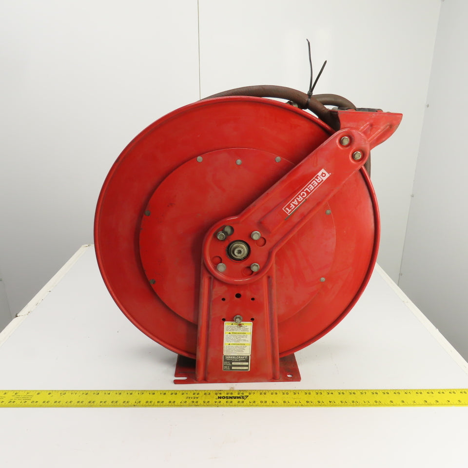 Reelcraft 8200OLP 1/2" x 70' Dual Pedestal Spring Retracting Air Water Hose Reel