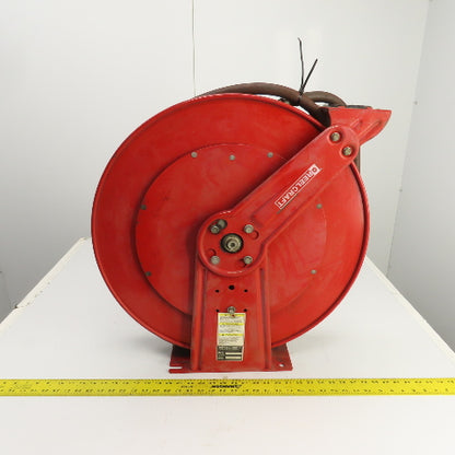 Reelcraft 8200OLP 1/2" x 70' Dual Pedestal Spring Retracting Air Water Hose Reel