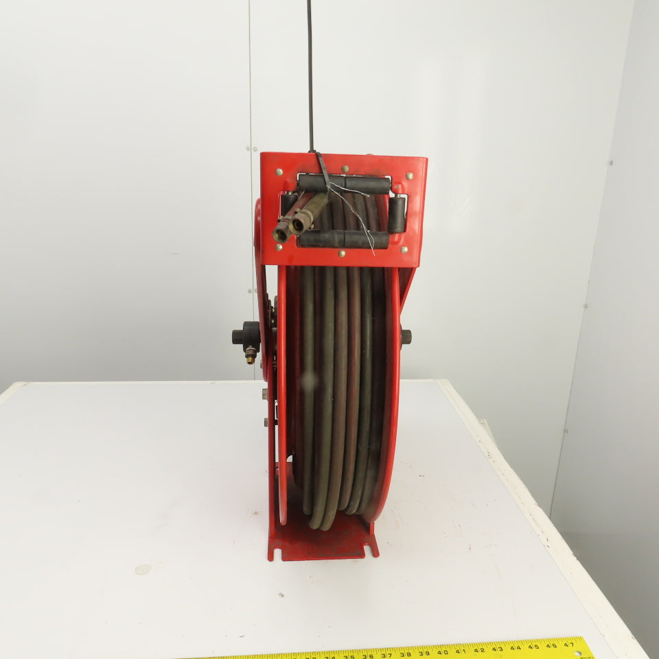 Reelcraft TW8400 OLPT 1/4" x 60' Spring Retractable Twin Line Welding Hose Reel