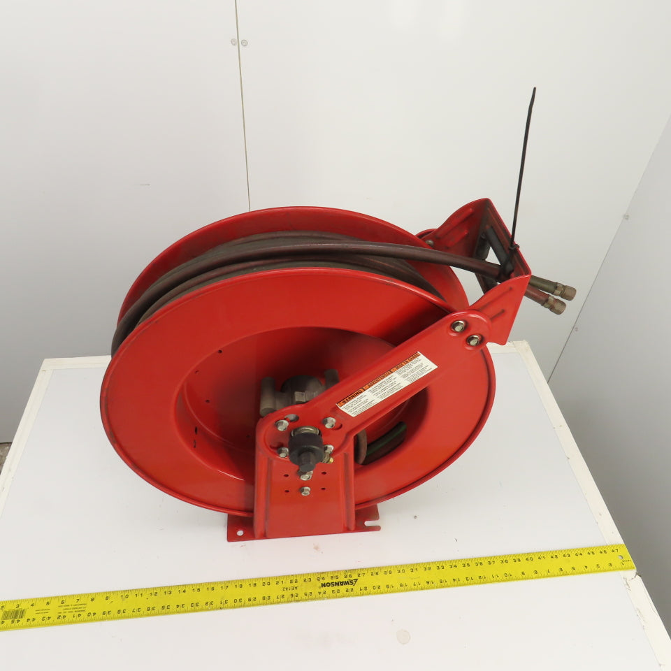 Reelcraft TW8400 OLPT 1/4" x 60' Spring Retractable Twin Line Welding Hose Reel