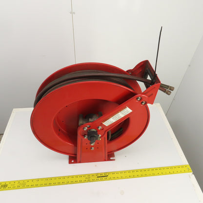Reelcraft TW8400 OLPT 1/4" x 60' Spring Retractable Twin Line Welding Hose Reel