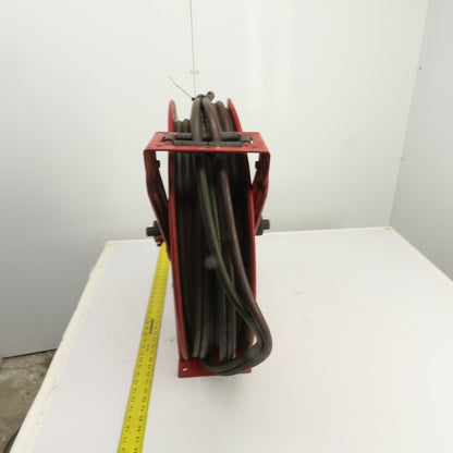 Reelcraft TW84100 OLPT 1/4" x 65' Spring Retractable Twin Line Welding Hose Reel