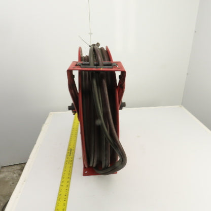 Reelcraft TW84100 OLPT 1/4" x 65' Spring Retractable Twin Line Welding Hose Reel