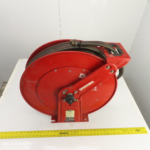 Reelcraft TW84100 OLPT 1/4" x 65' Spring Retractable Twin Line Welding Hose Reel