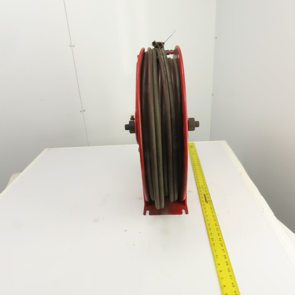 Reelcraft TW84100 OLPT 1/4" x 65' Spring Retractable Twin Line Welding Hose Reel
