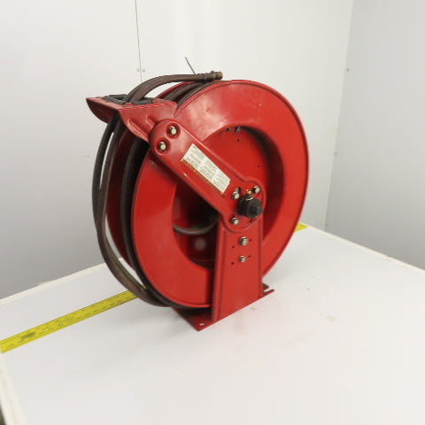 Reelcraft TW84100 OLPT 1/4" x 65' Spring Retractable Twin Line Welding Hose Reel