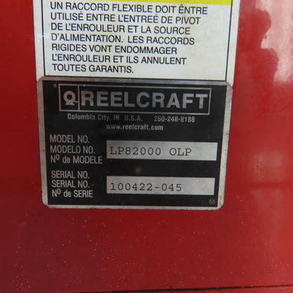 Reelcraft LP8200 OLP 3/4" x 39' Spring Retractable Liquid Propane Gas Hose Reel