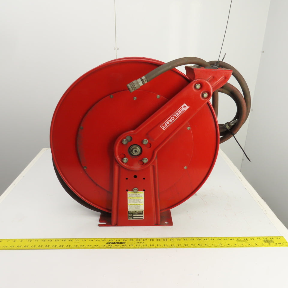 Reelcraft 8200 OLP 1/2"x 35' Dual Pedestal Spring Retracting Air Water Hose Reel