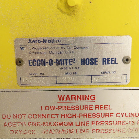 Aero-Motive 3/8" x 55' Spring Retractable Heavy Duty Twin Line Welding Hose Reel