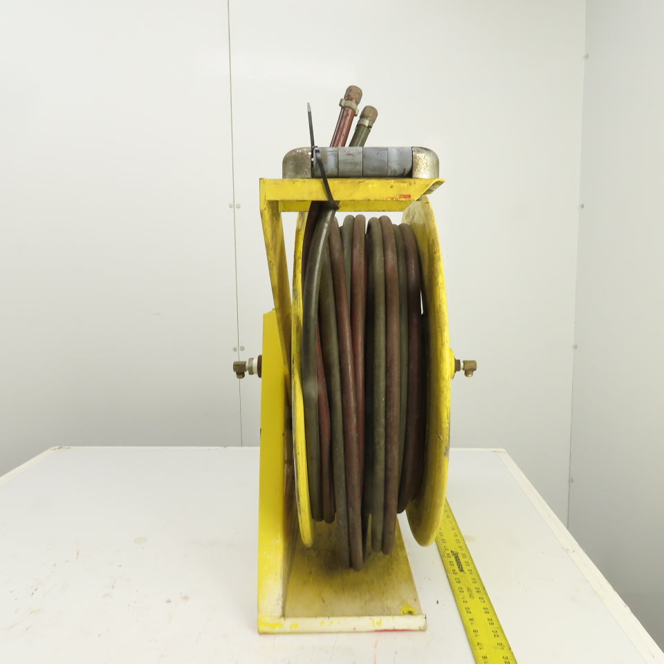 Aero-Motive 3/8" x 55' Spring Retractable Heavy Duty Twin Line Welding Hose Reel