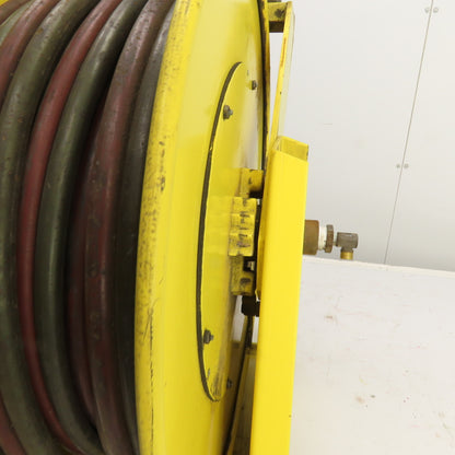 Aero-Motive 3/8" x 55' Spring Retractable Heavy Duty Twin Line Welding Hose Reel