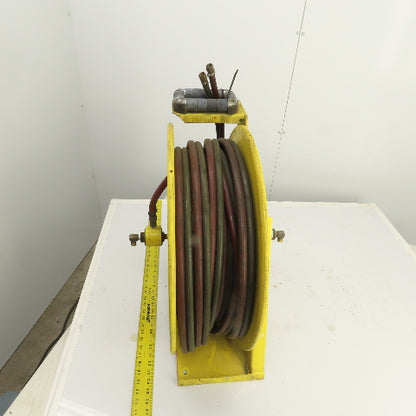 Aero-Motive 3/8" x 55' Spring Retractable Heavy Duty Twin Line Welding Hose Reel