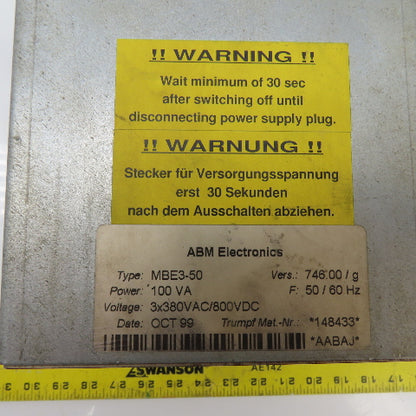 AMB Electronics MBE3-50 Trumpf 148433 100VA Inverter Drive Vers; 746.00/G