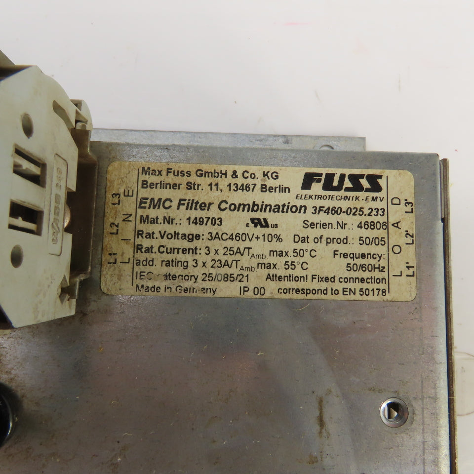Fuss 3F460-025.233 Trumpf 149703 EMC Filter Combination 3AC460V + 10% 50/60HZ