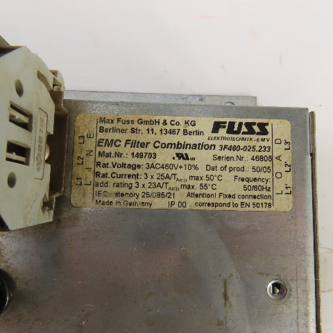 Fuss 3F460-025.233 Trumpf 149703 EMC Filter Combination 3AC460V + 10% 50/60HZ