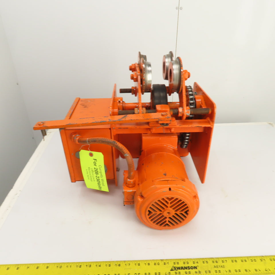 Saturn Engineering 1/2 Ton Power Beam Hoist Tractor Drive Trolley 19FPM 3PH