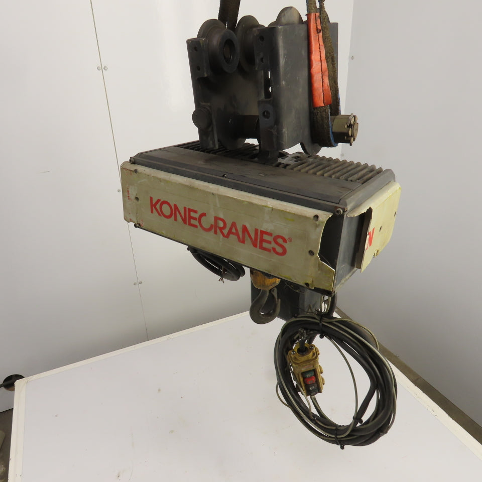 Konecrane 1 Ton 2-Speed Electric Hoist 30' Lift 32/8FPM 230/460 3PH W/ Trolley