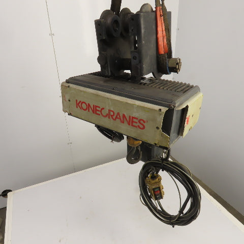 Konecrane 1 Ton 2-Speed Electric Hoist 30' Lift 32/8FPM 230/460 3PH W/ Trolley