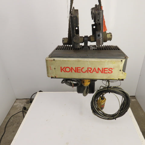 Konecrane 1 Ton 2-Speed Electric Hoist 30' Lift 32/8FPM 230/460 3PH W/ Trolley