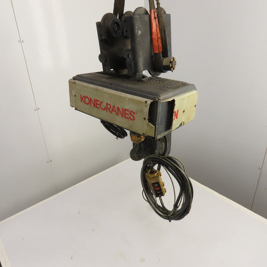 Konecrane 1 Ton 2-Speed Electric Hoist 30' Lift 32/8FPM 230/460 3PH W/ Trolley