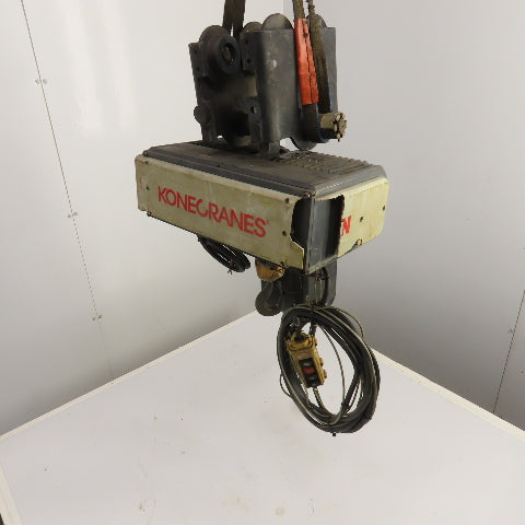 Konecrane 1 Ton 2-Speed Electric Hoist 30' Lift 32/8FPM 230/460 3PH W/ Trolley