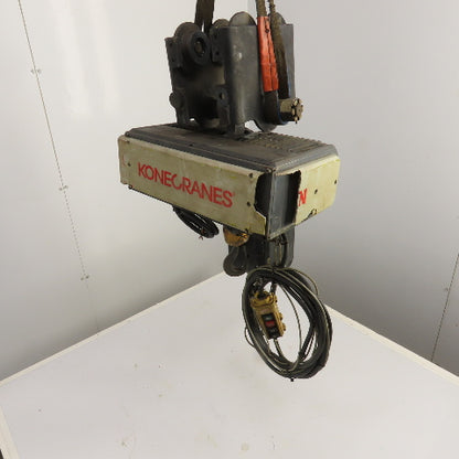 Konecrane 1 Ton 2-Speed Electric Hoist 30' Lift 32/8FPM 230/460 3PH W/ Trolley