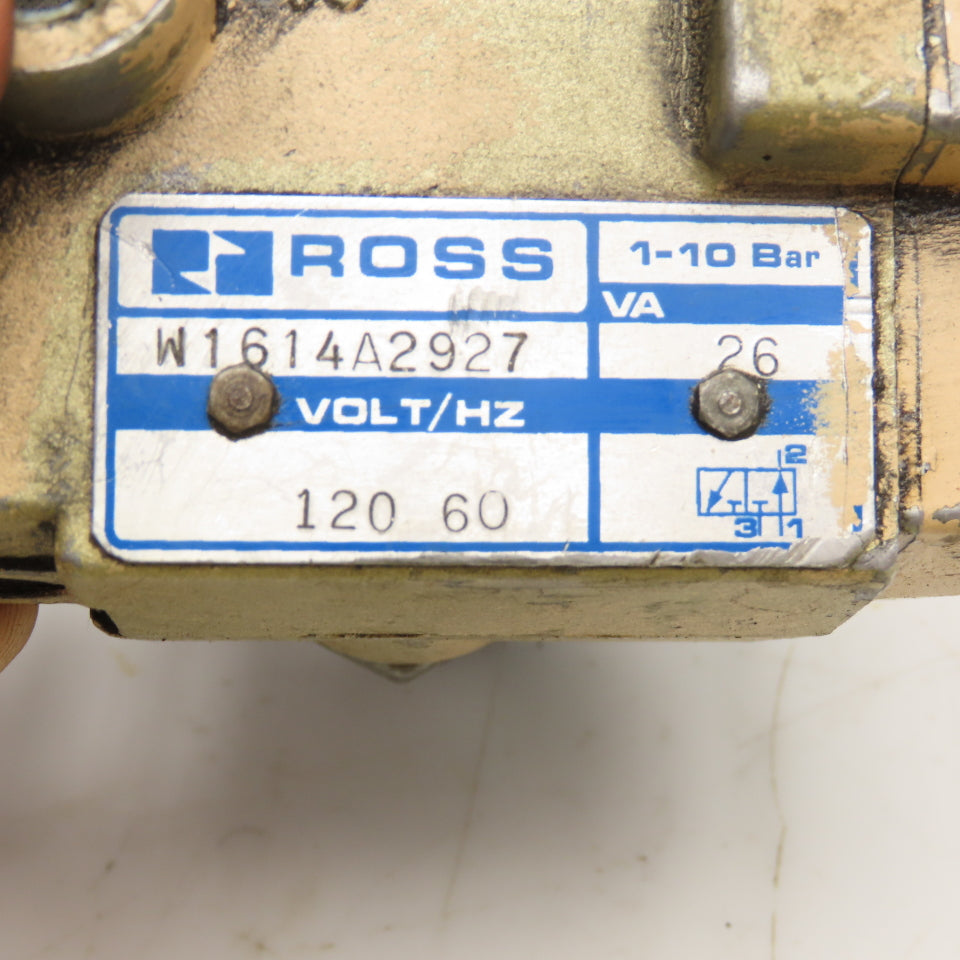 Ross W1614A2927 Pneumatic Directional Valve 120V Coil