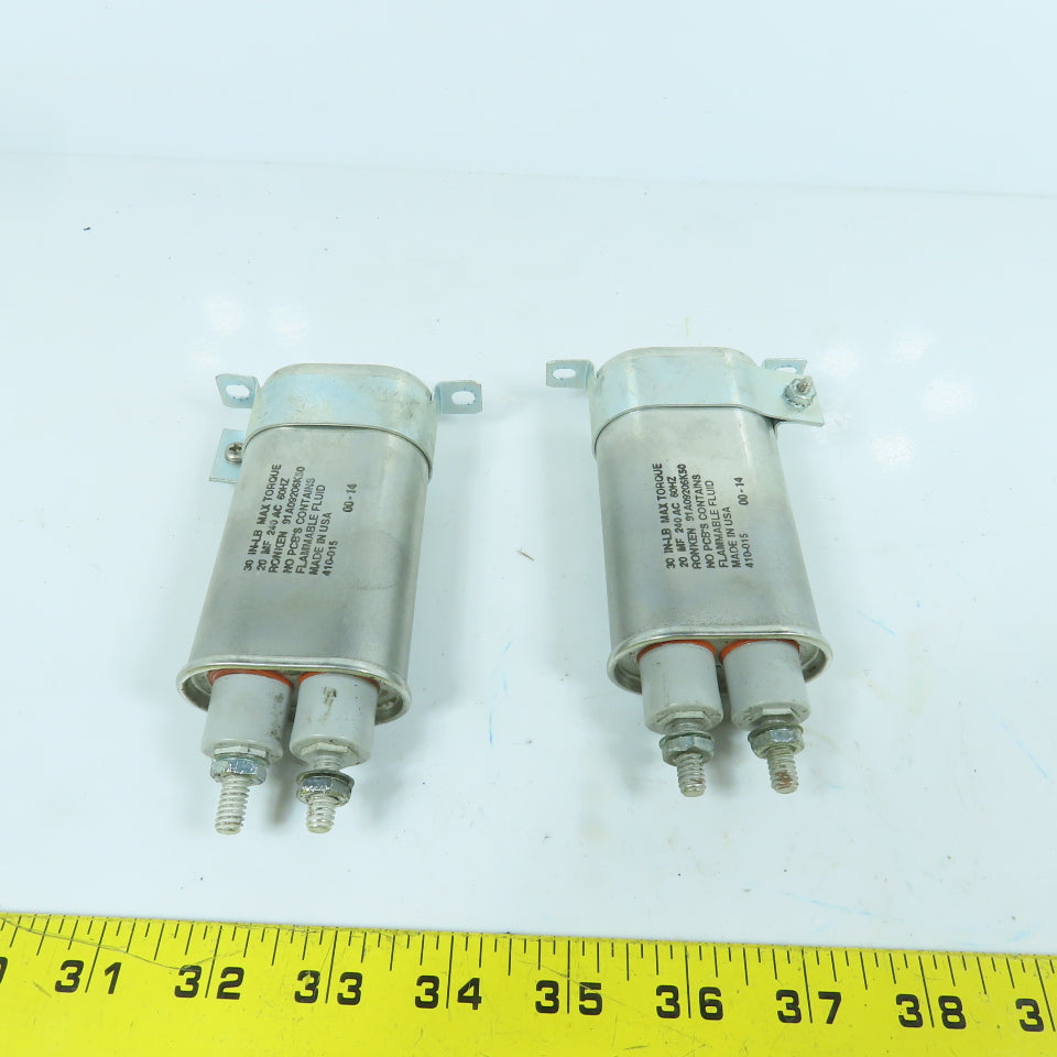 Ronken 91AA09206K50 20 MF 240V AC Capacitor 60HZ 410-015 Lot Of 2