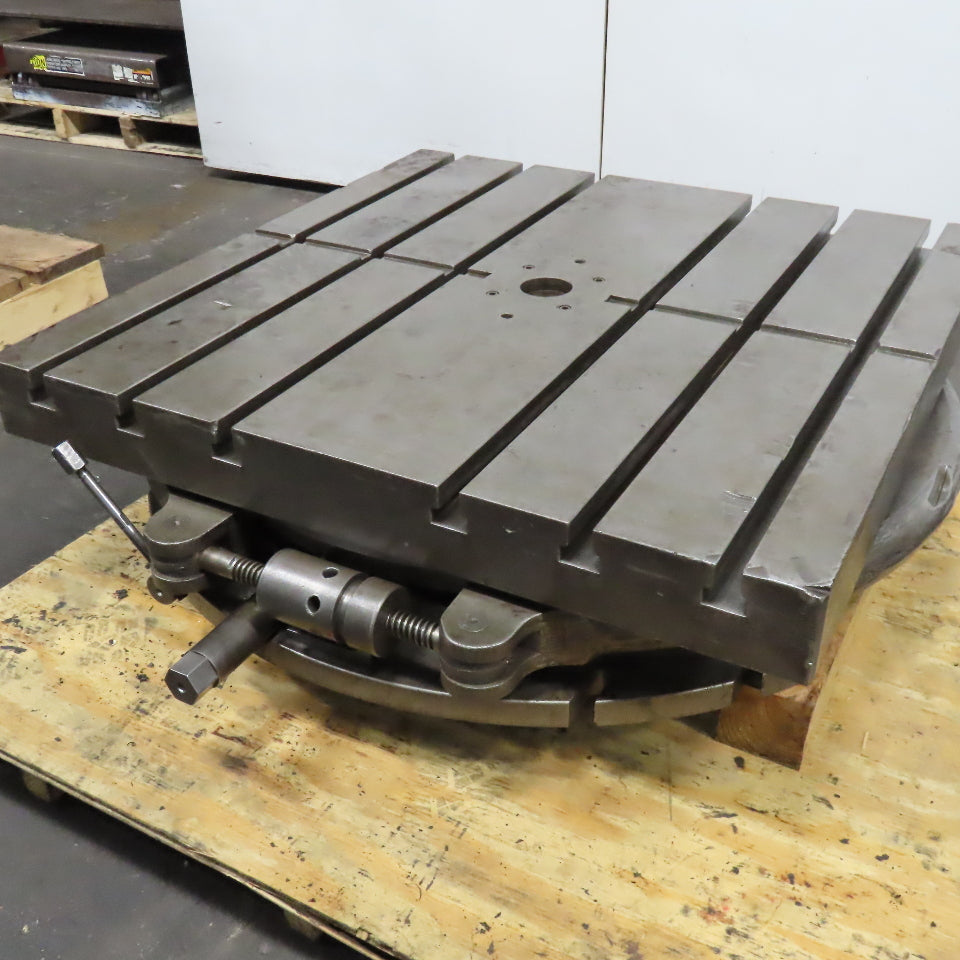 Portage 36" x 36" Steel T-Slot Machine Rotary Positioning Table 16 Position 360°