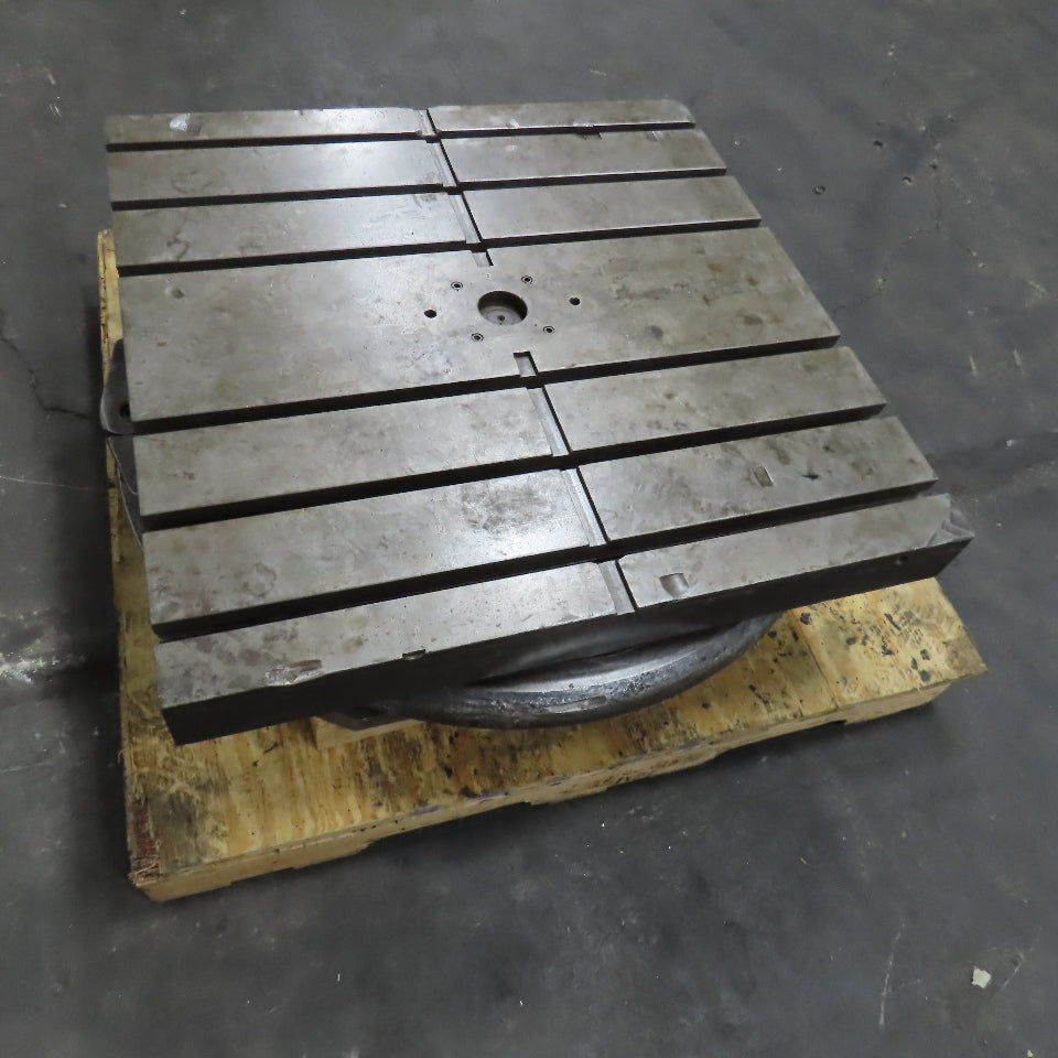 Portage 36" x 36" Steel T-Slot Machine Rotary Positioning Table 16 Position 360°