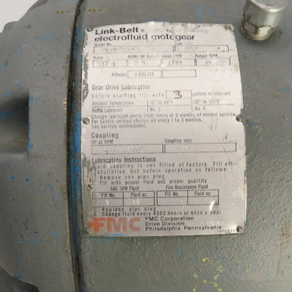 Link Belt 9184S921-MR 47.1 Ratio Electrofluid Helical Gear Speed Reducer 35RPM