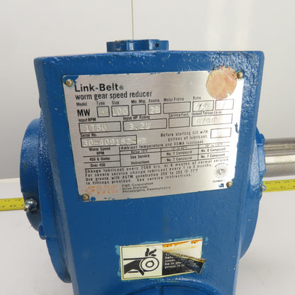 Link Belt MW 72:1 Ratio Left Hand Worm Gear Speed Reducer 24RPM 6798 LB Torq.