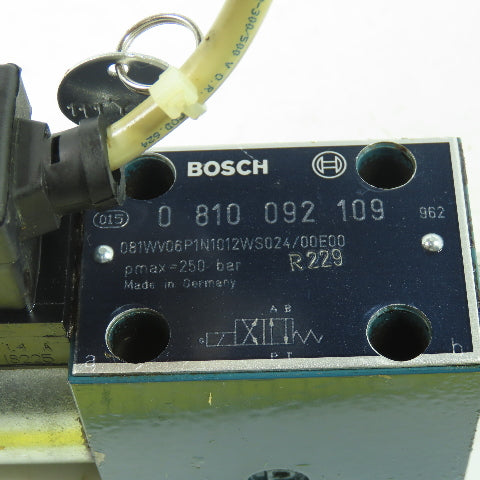 Bosch 0 810 092 109 081WV06P1N1012WS024/00E00 Hydraulic Directional Valve 250Bar