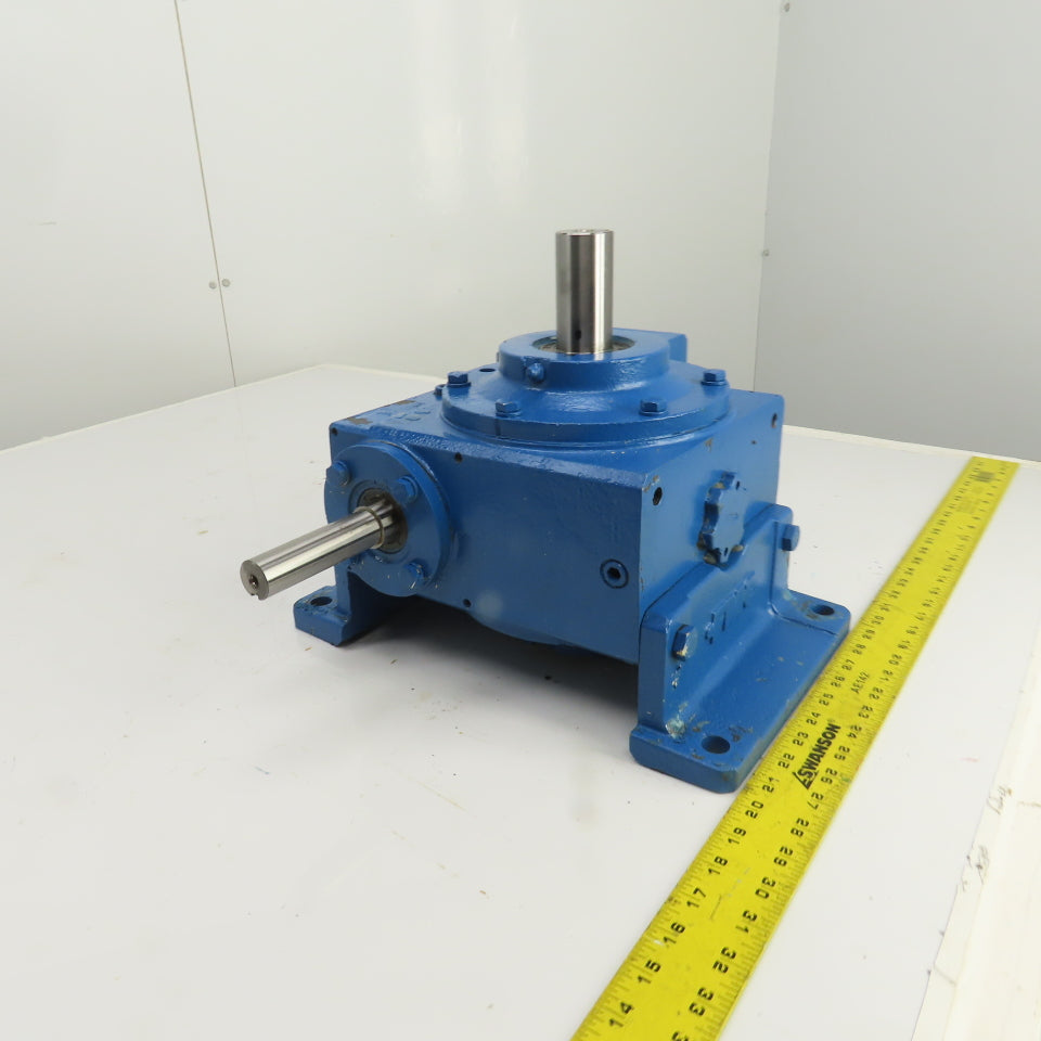 59:1 Ratio Right Angle Spiral Bevel Gearbox 1" x 1.5" Shafts