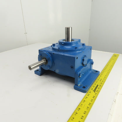59:1 Ratio Right Angle Spiral Bevel Gearbox 1" x 1.5" Shafts