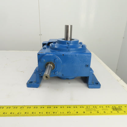 59:1 Ratio Right Angle Spiral Bevel Gearbox 1" x 1.5" Shafts