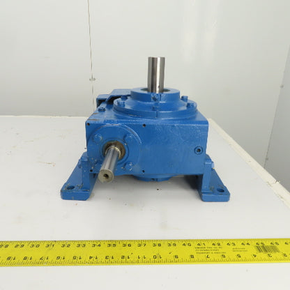 59:1 Ratio Right Angle Spiral Bevel Gearbox 1" x 1.5" Shafts