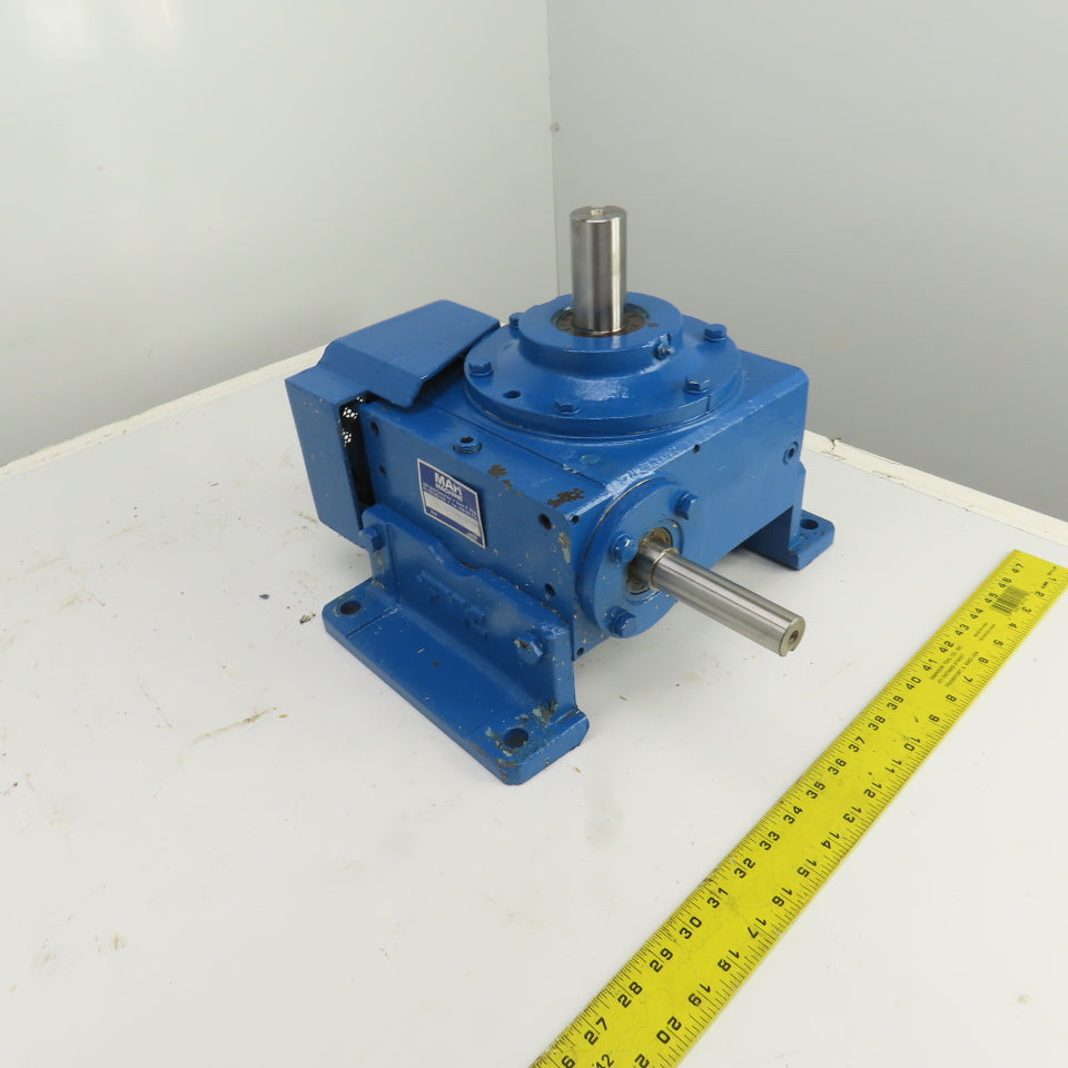 59:1 Ratio Right Angle Spiral Bevel Gearbox 1" x 1.5" Shafts