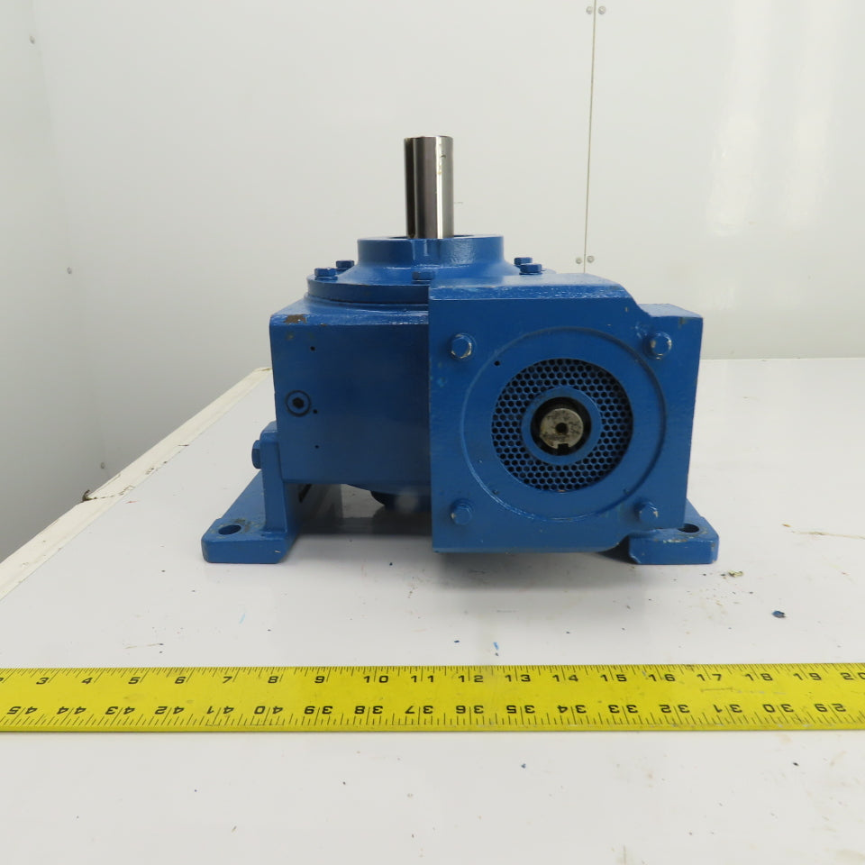 59:1 Ratio Right Angle Spiral Bevel Gearbox 1" x 1.5" Shafts