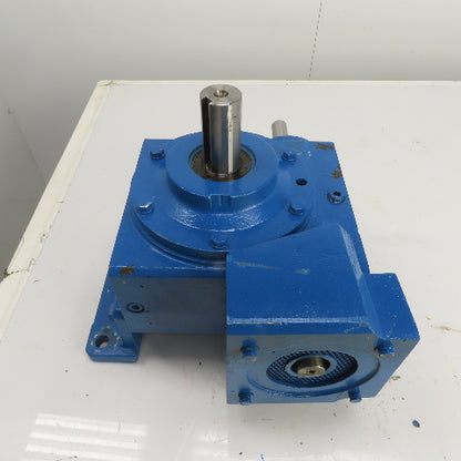 59:1 Ratio Right Angle Spiral Bevel Gearbox 1" x 1.5" Shafts