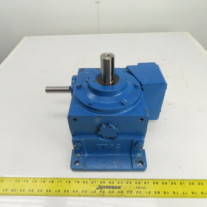 59:1 Ratio Right Angle Spiral Bevel Gearbox 1" x 1.5" Shafts