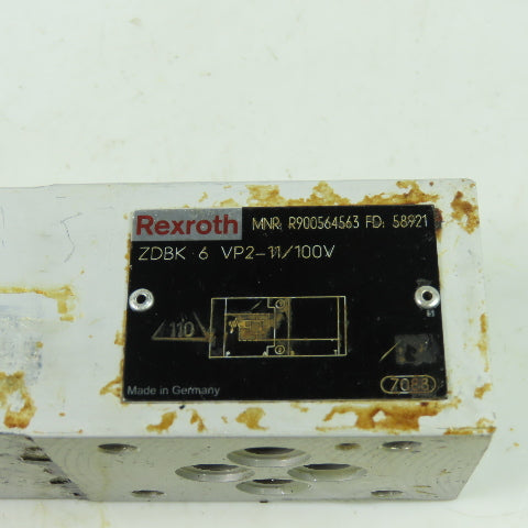 Rexroth ZDBK 6 VP2-11/100V Hydraulic Relief Valve