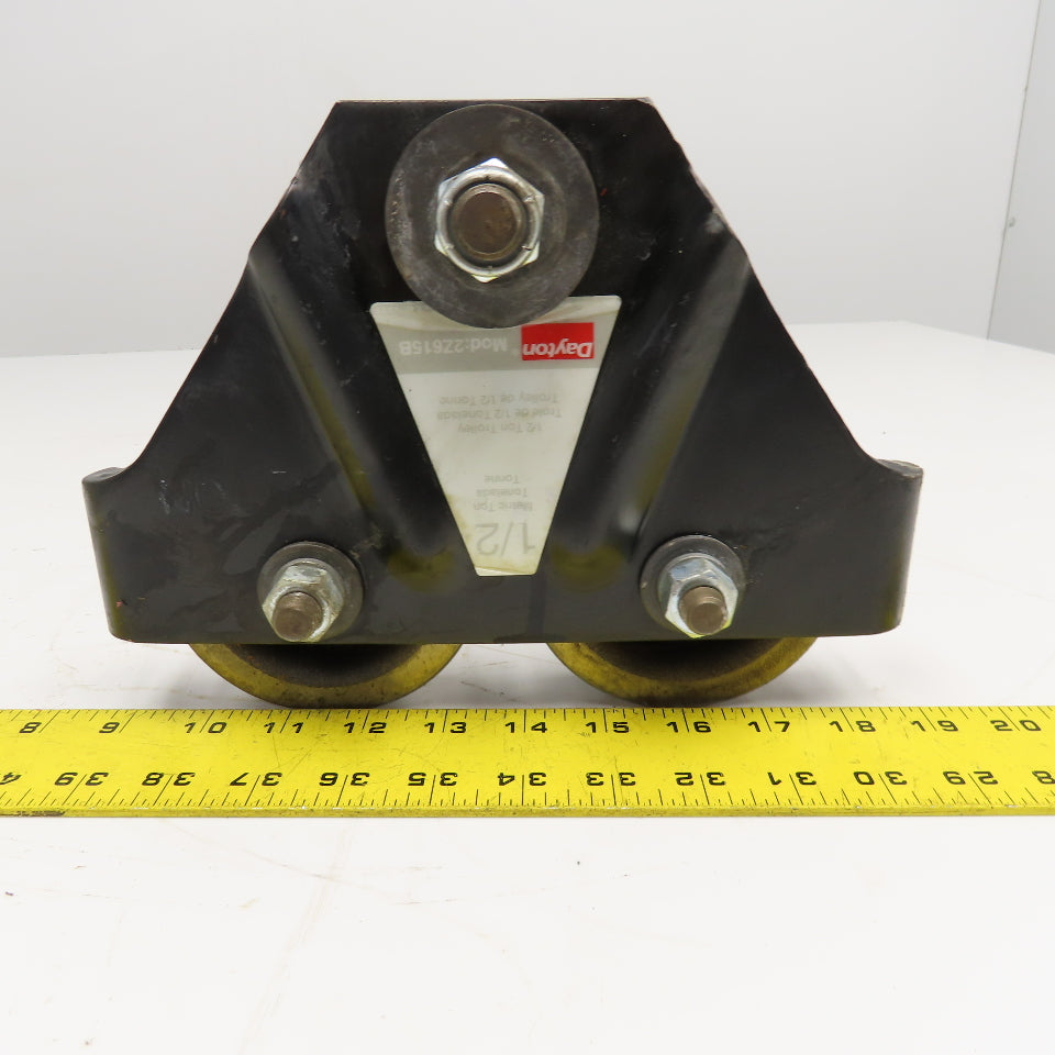 Dayton 2Z615B 1/2 Ton Capacity Push Pull Hoist Trolley 2-1/4"-5" Flange