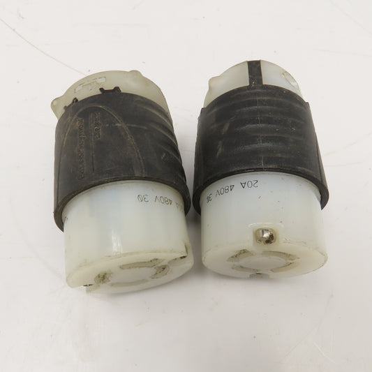 Pass & Seymour L1620C 20A 480V 3 Pole W/ Ground Turnlok Female Plug Lot Of 2