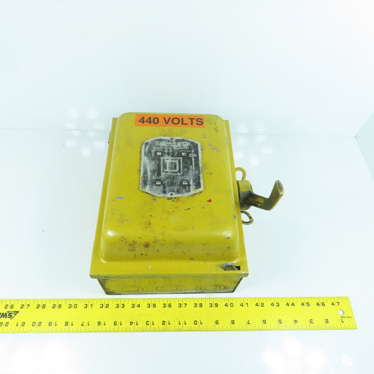 Cutler Hammer 46351 Vintage 30A Fusible Single Throw Disconnect Switch 230V 3HP