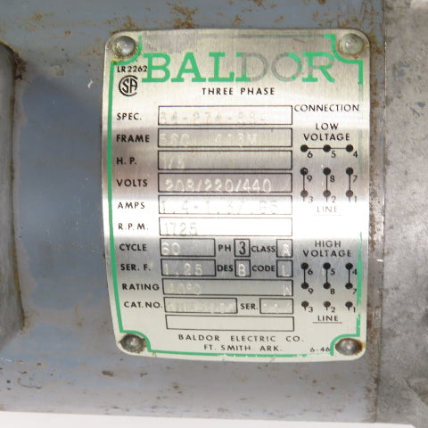 Baldor KWM3007 1/3HP Piston Oil Way Lube Pump 208-220/440V 3PH 1725RPM