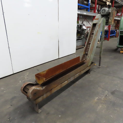 6" x 10' Incline Chip Conveyor 19FPM 230/460V 1/3Hp 59" Discharge