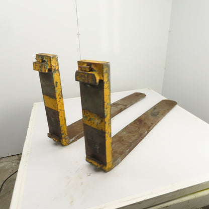 Class 2 II Carriage Tapered Forklift Forks 40" x 5-1/2" W/Locks Set Of 2